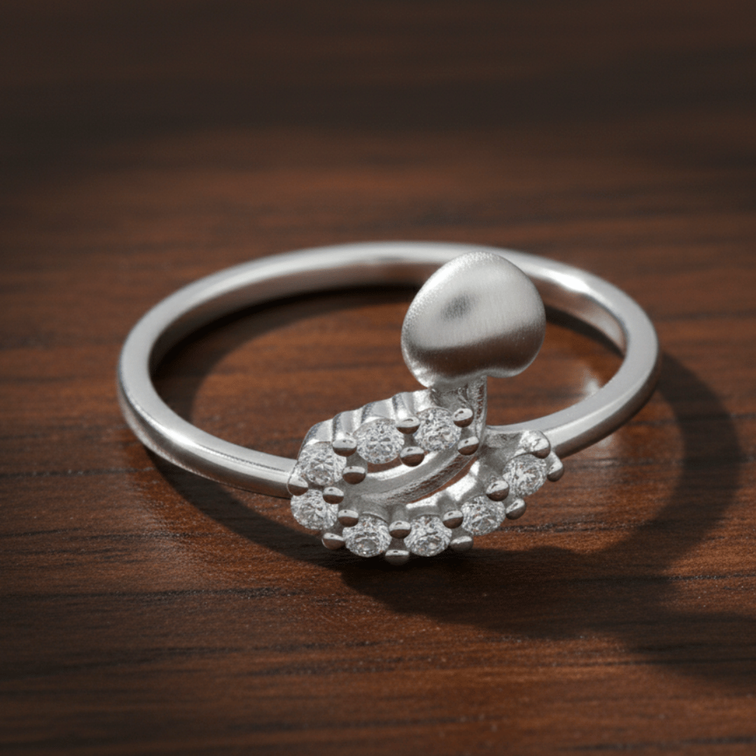 Radiant Halo Silver Ring