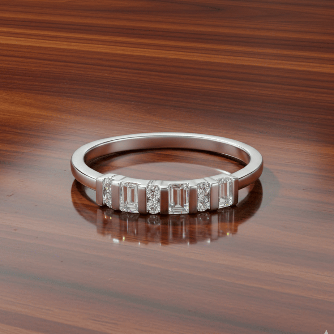 Radiant Baguette Diamond Band