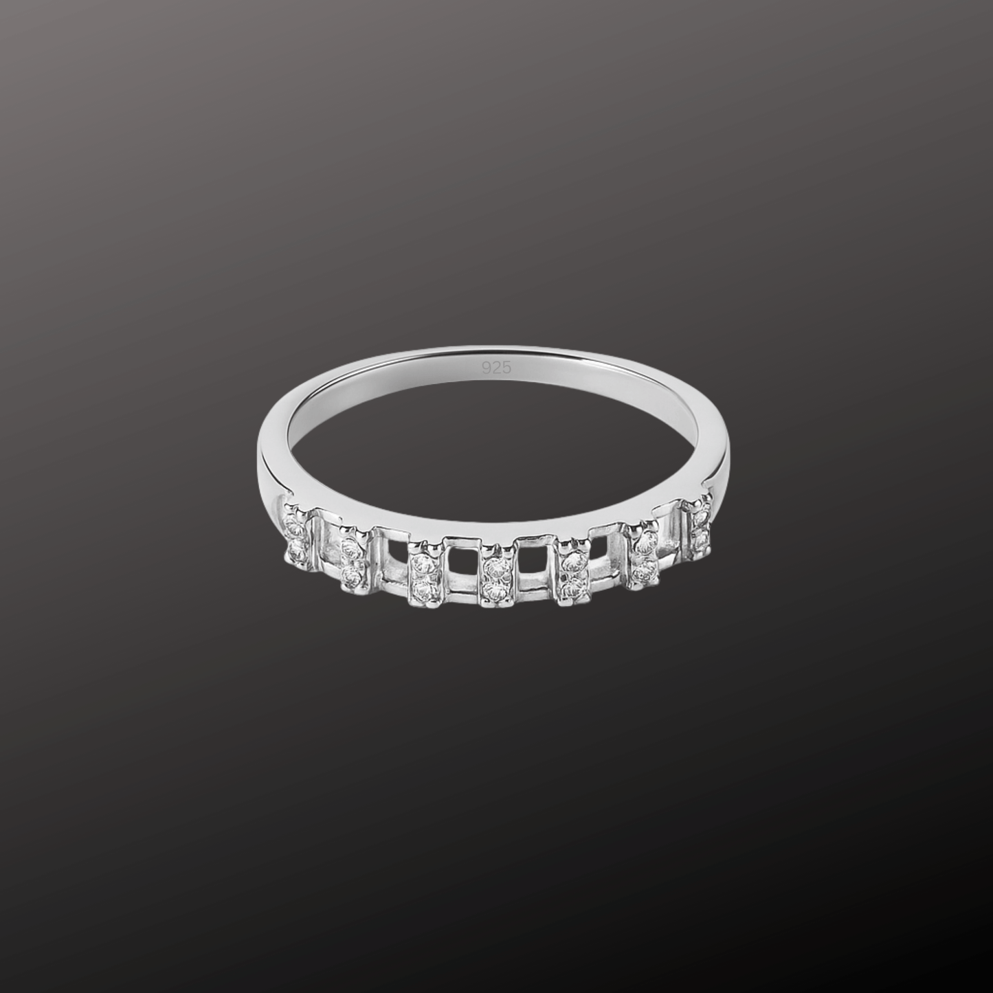 925 Silver CZ Band Ring