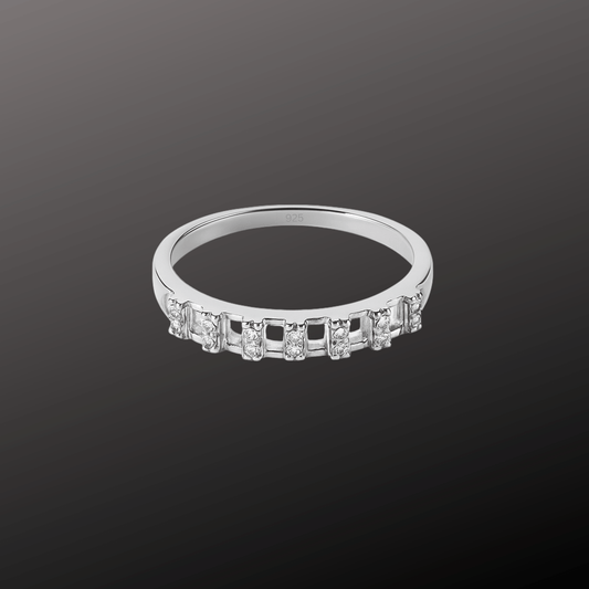 925 Silver CZ Band Ring