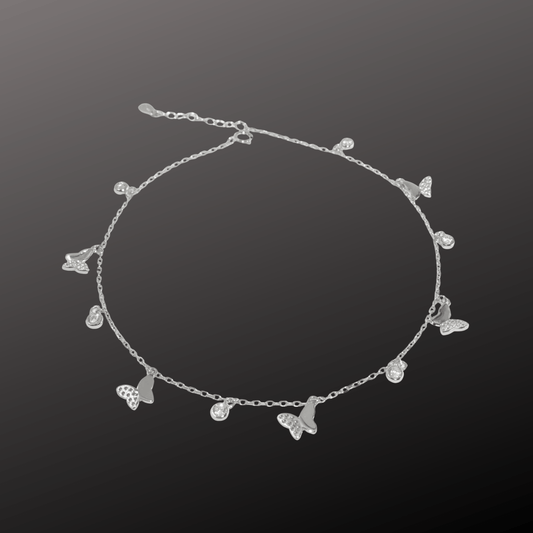 Butterfly Charm 925 Silver Anklet