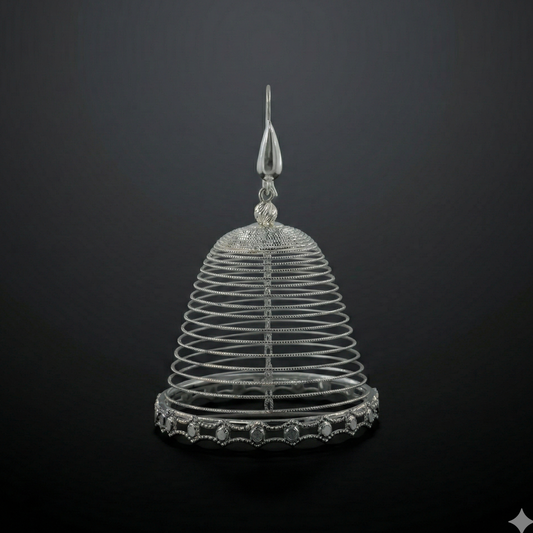 925 Silver Filigree Dome Jhumka Earrings