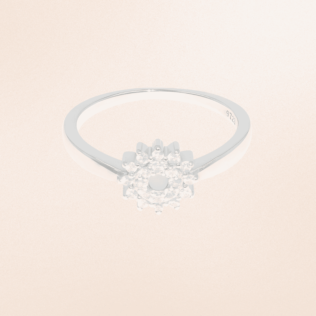 Dazzling Blossom Silver Ring