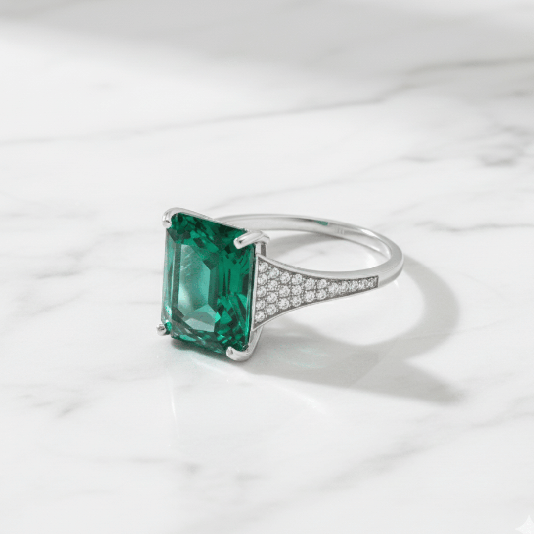 925 Silver Regal Emerald Cut Ring