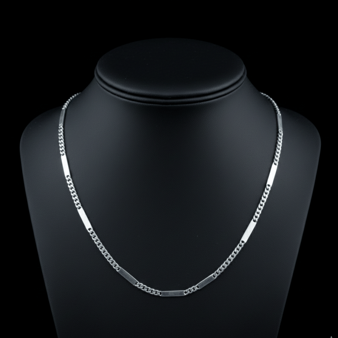 Sterling Bar & Link Men's Chain