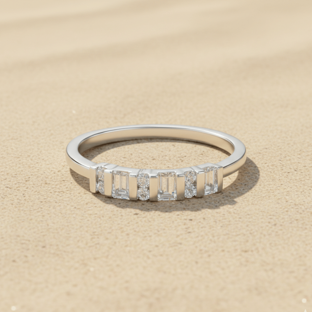 Radiant Baguette Diamond Band