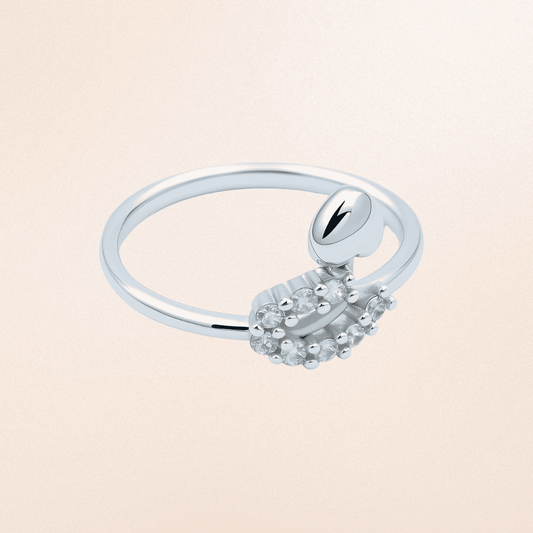 Radiant Halo Silver Ring