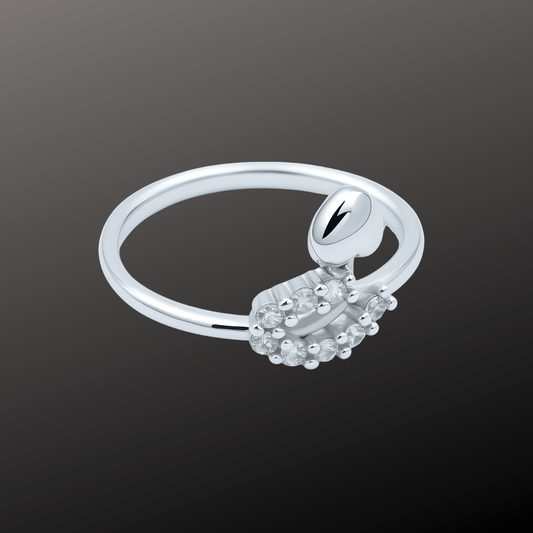 Radiant Halo Silver Ring