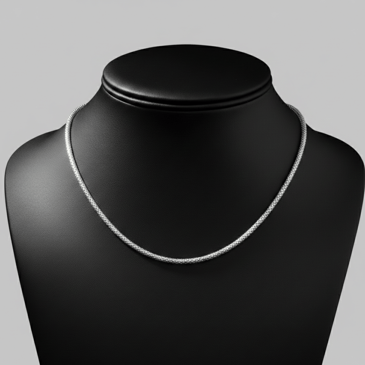 925 Sterling Silver Beaded Men's Chain Necklace