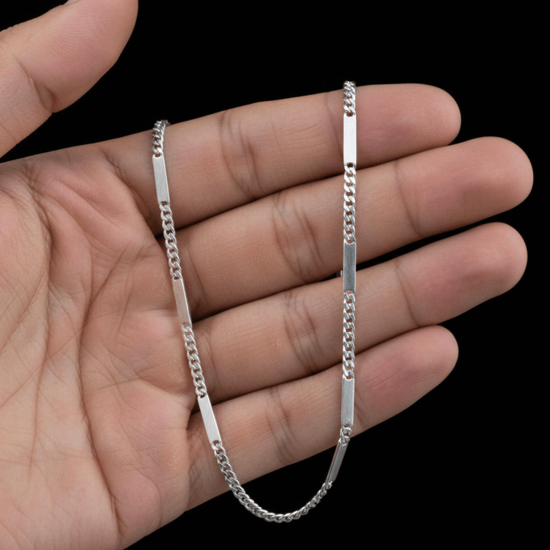 Sterling Bar & Link Men's Chain