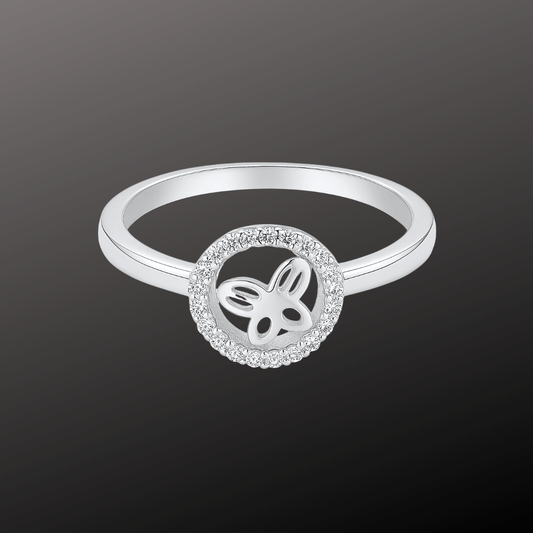 Butterfly Charm Silver Ring