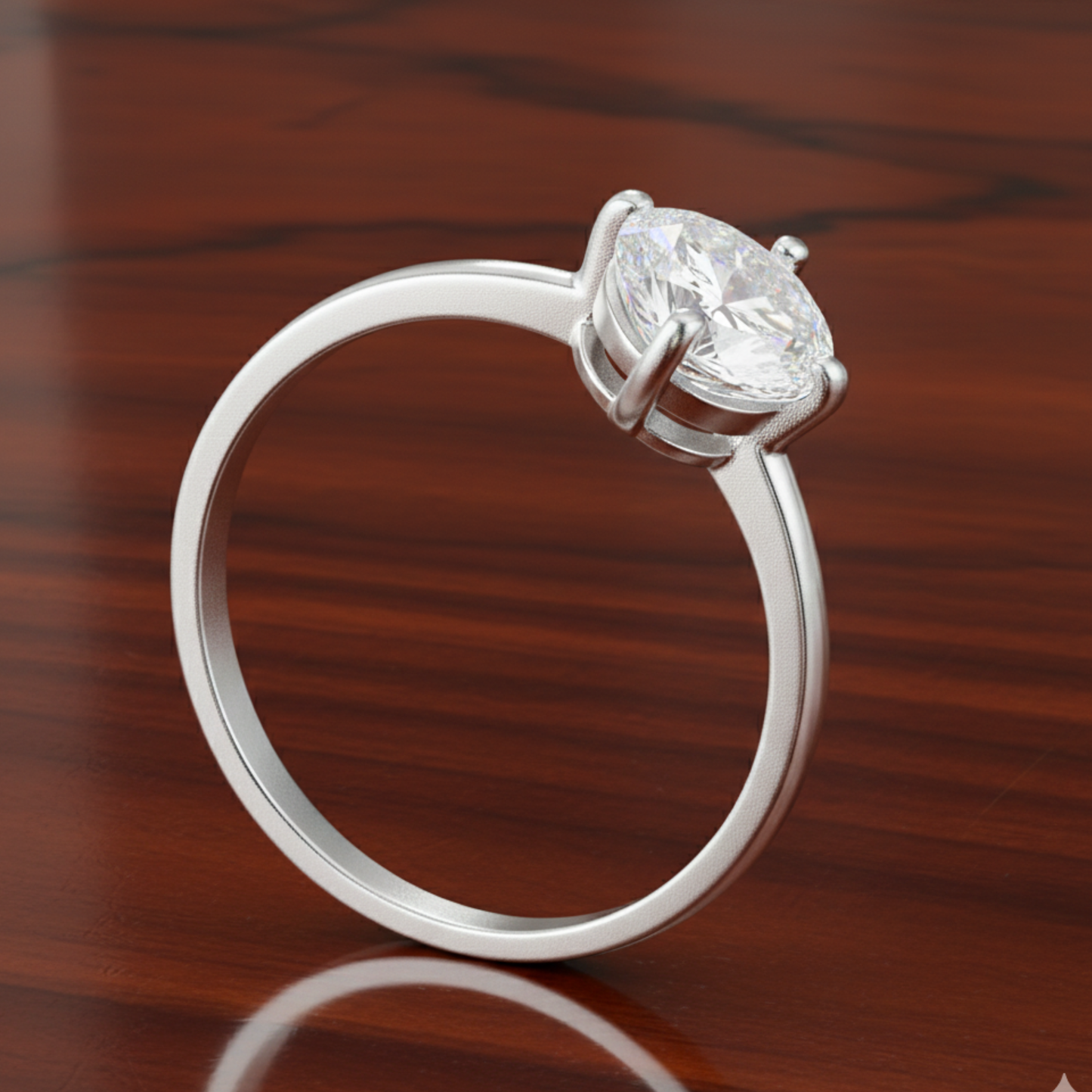 Simple 925 Silver Diamond Ring