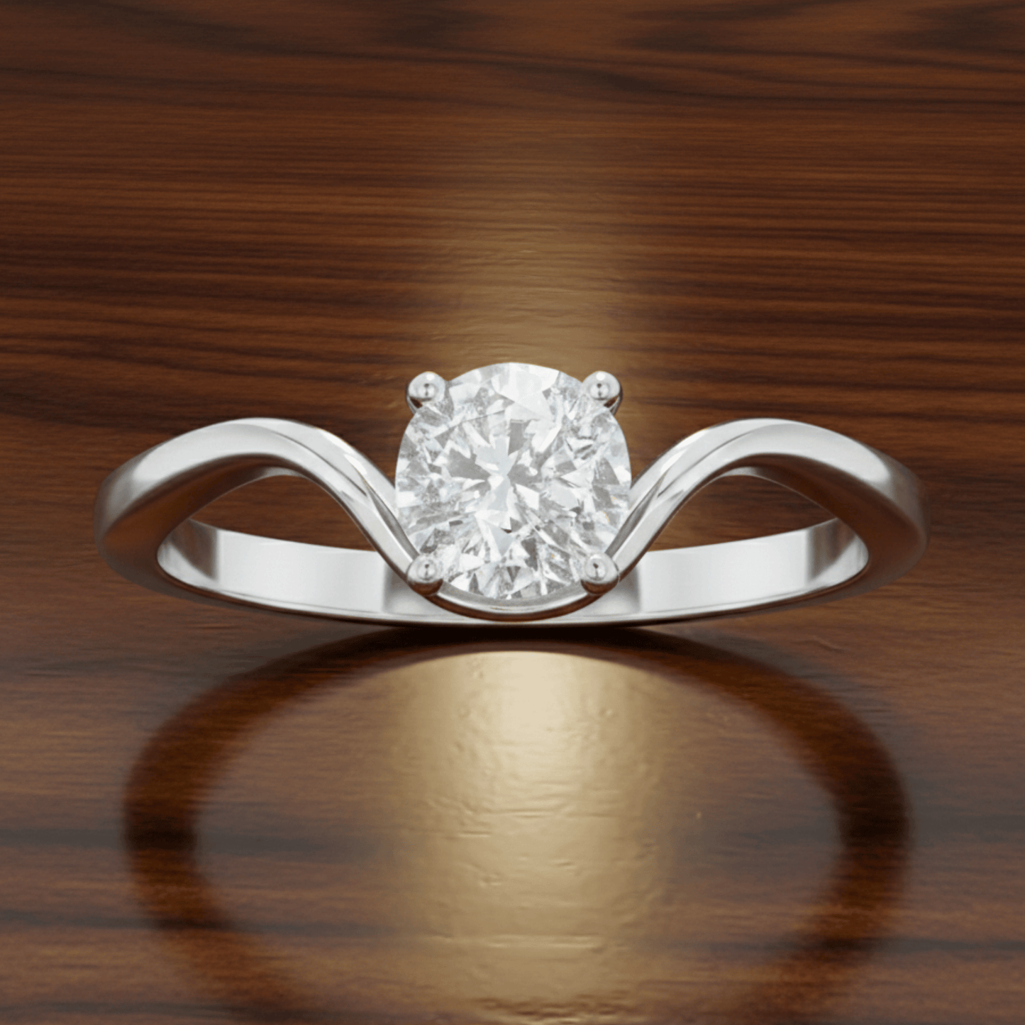 925 Sterling Silver Wave CZ Diamond Ring
