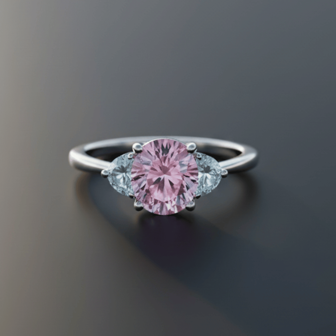 Light Pink Radiance 3-Stone Ring