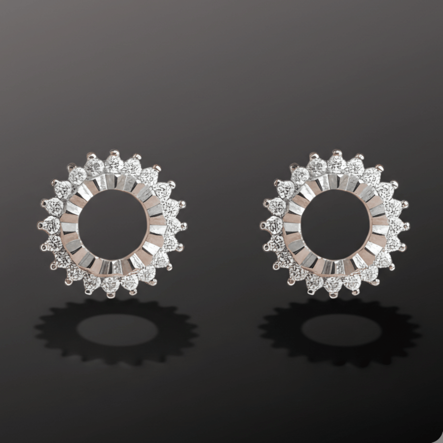Round Halo 925 Silver Earrings