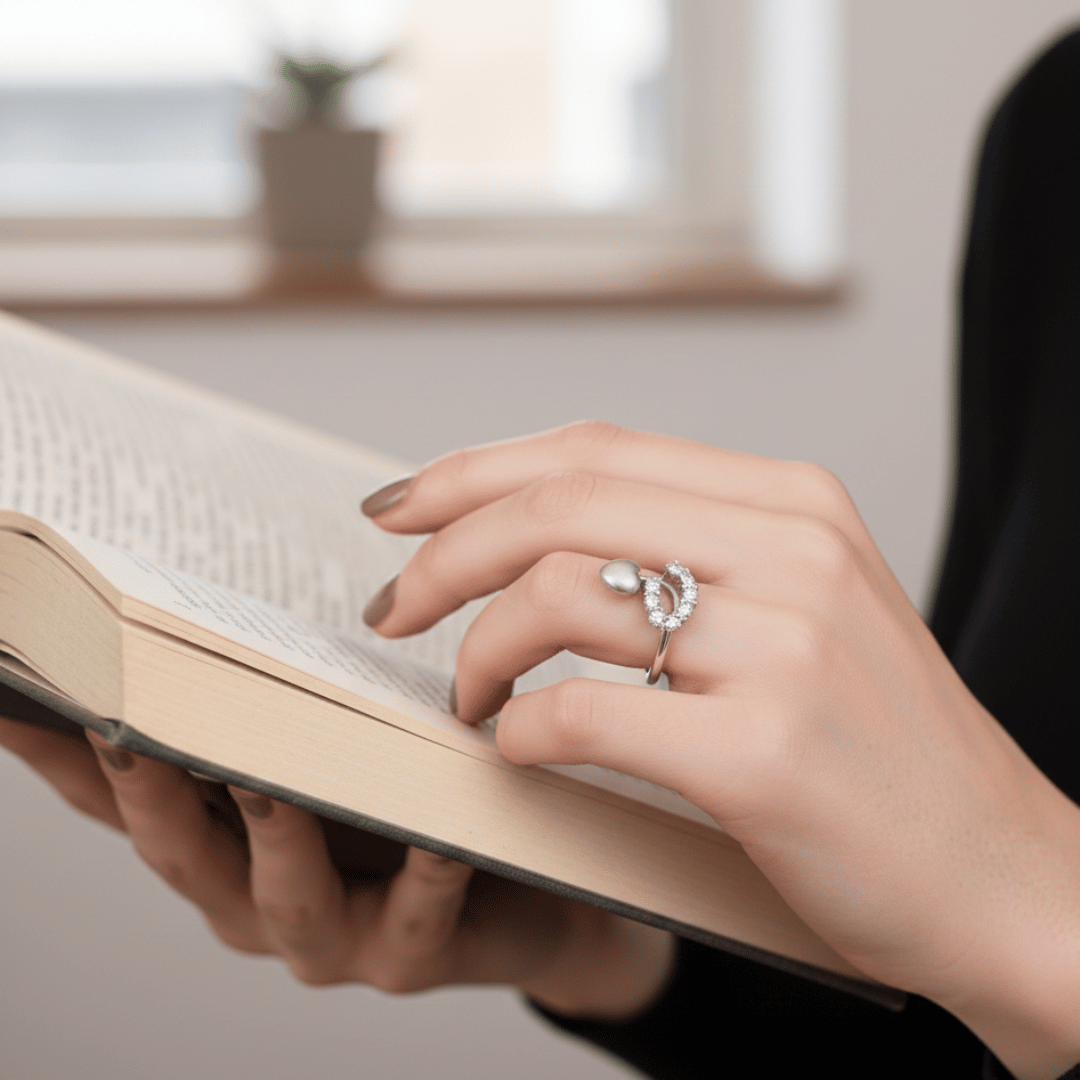 Radiant Halo Silver Ring