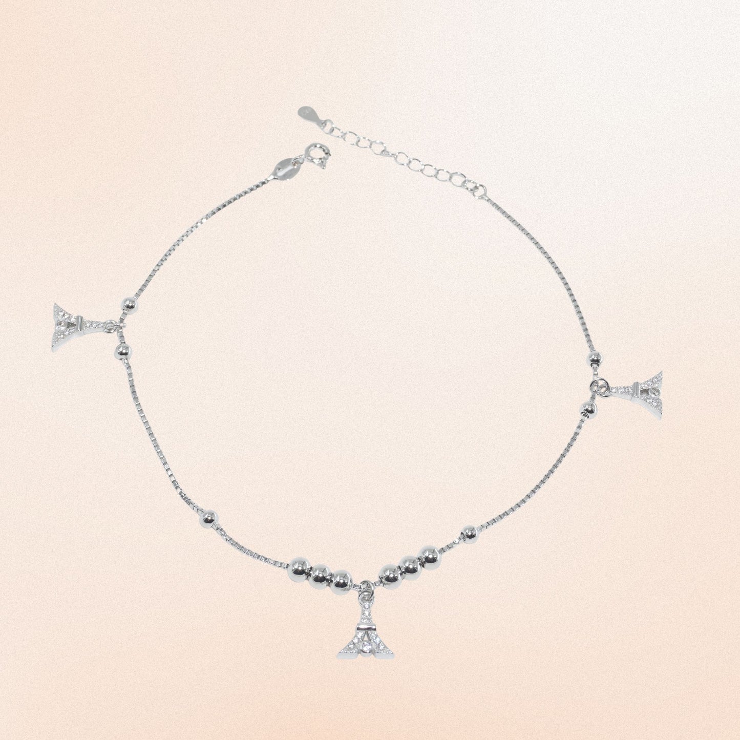 Eiffel Tower 925 Silver Anklet