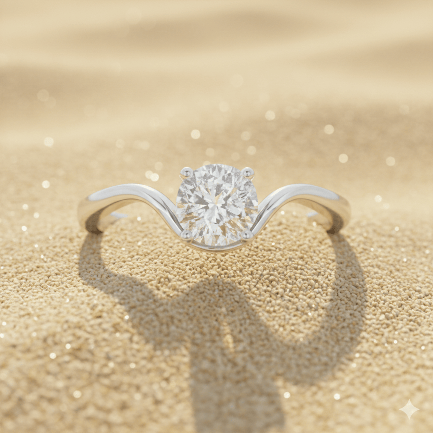 925 Sterling Silver Wave CZ Diamond Ring
