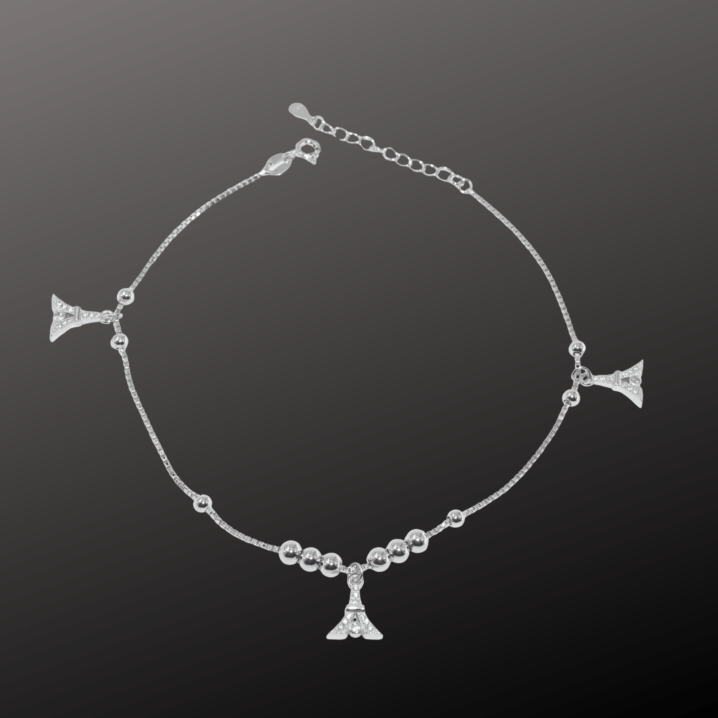 Eiffel Tower 925 Silver Anklet