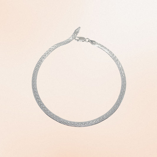 925 Silver Flat Chain Anklet