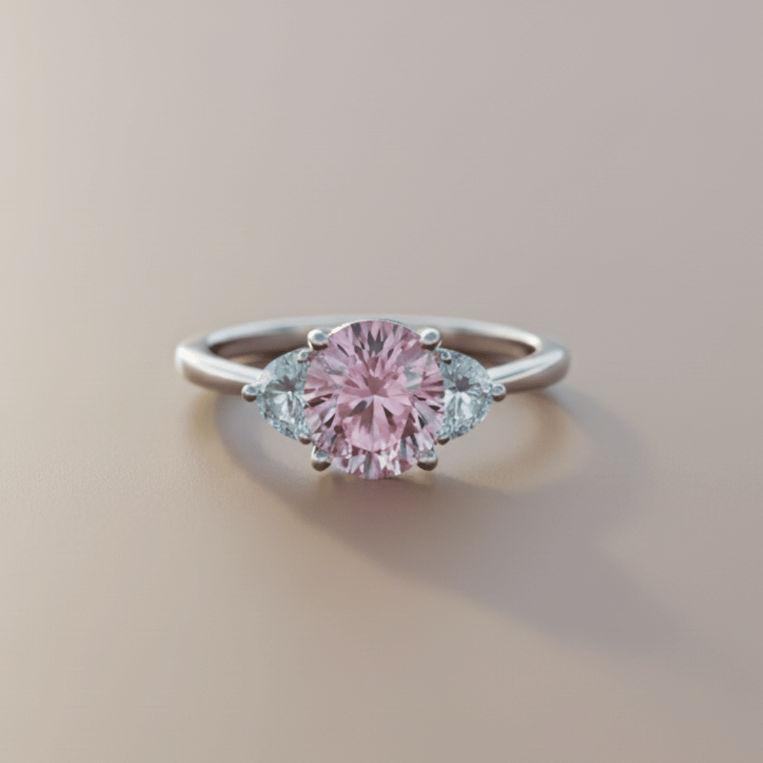 Light Pink Radiance 3-Stone Ring