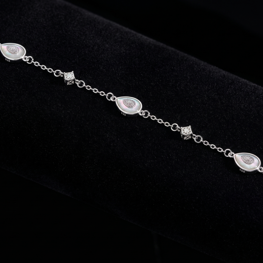 925 Silver Mother of Pearl Teardrop Bracelet