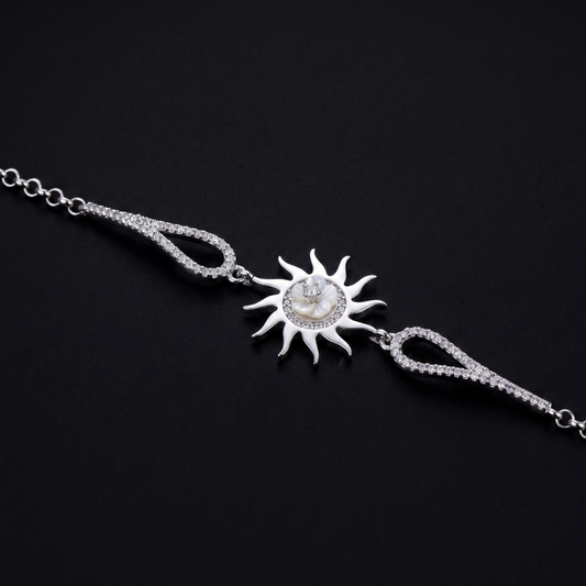 925 Silver Sun Goddess Mother of Pearl Bracelet