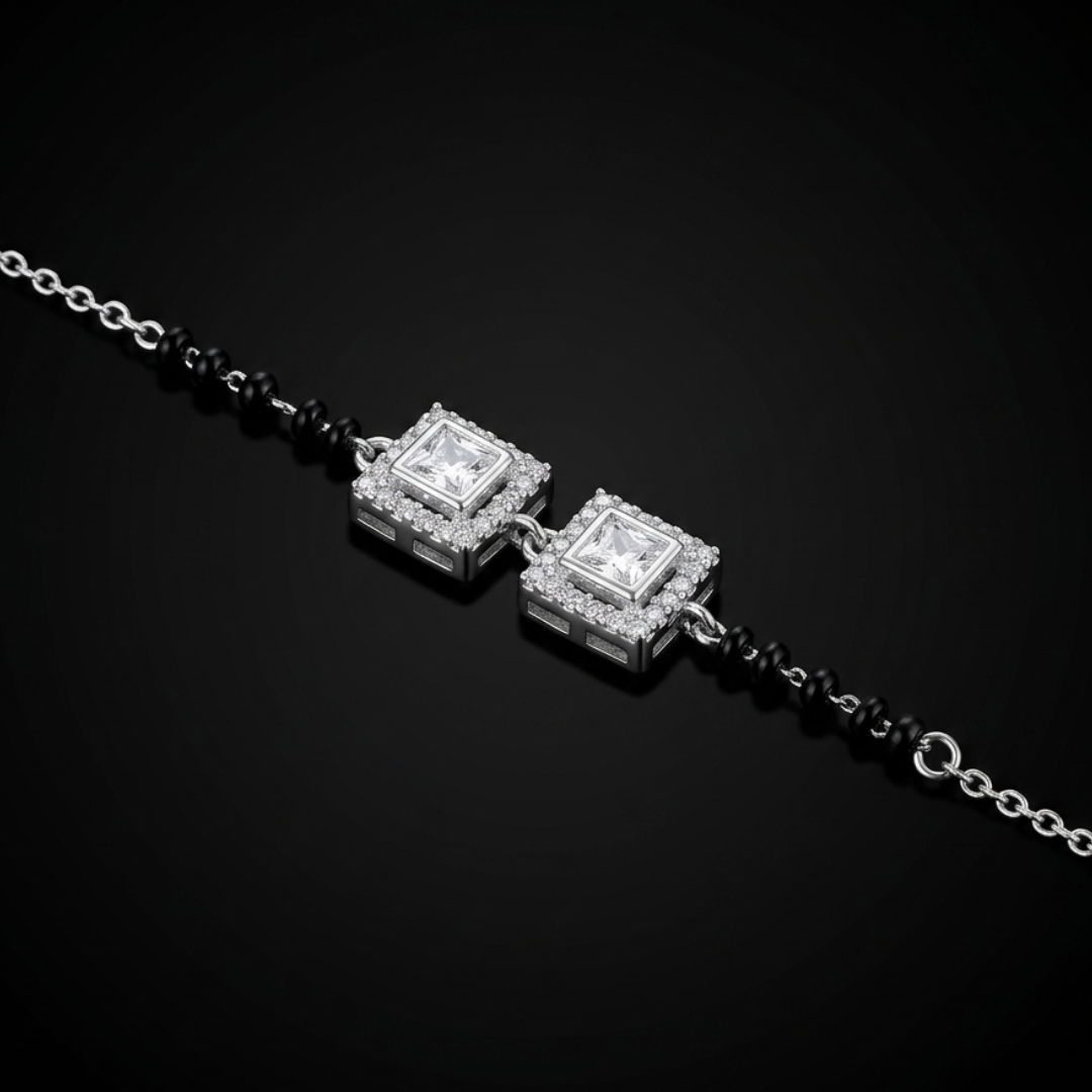 Diamond Square Mangalsutra Bracelet