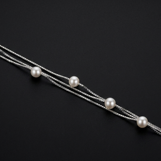 Pearl Station Silver Bracelet