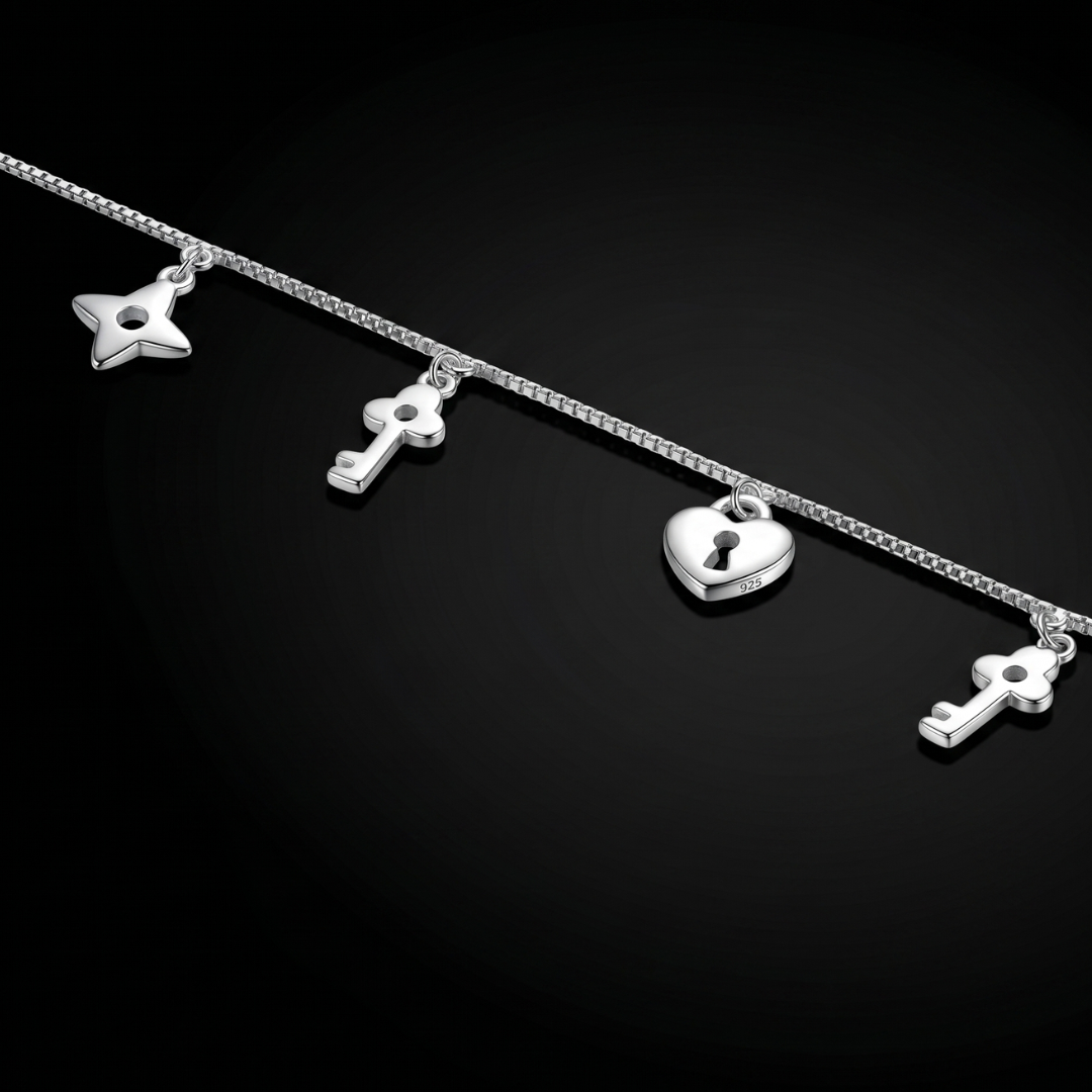925 Silver Charm Anklet Women