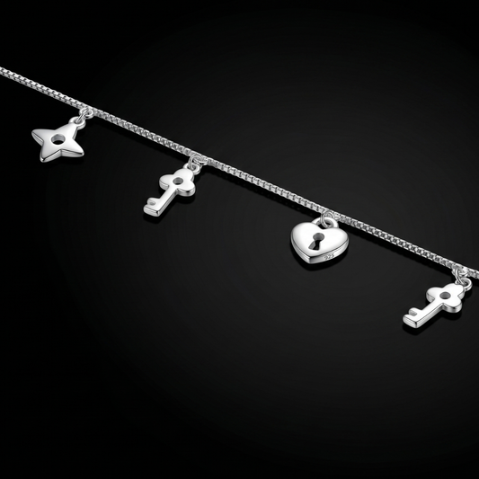925 Silver Charm Anklet Women