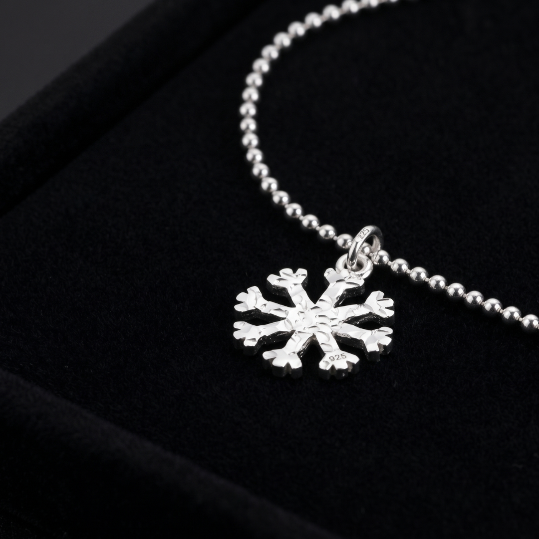 925 Silver Snowflake Anklet