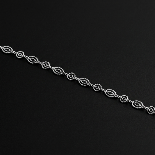 Swirl Chain 925 Silver Anklet