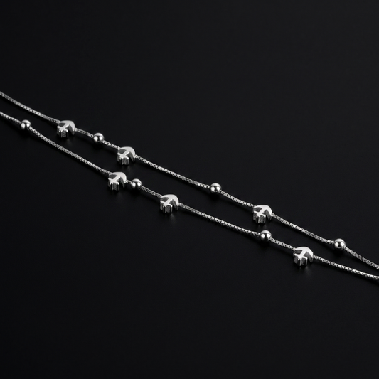 925 Silver Anchor Charm Anklet