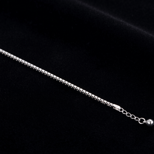 925 Silver Box Chain Anklet