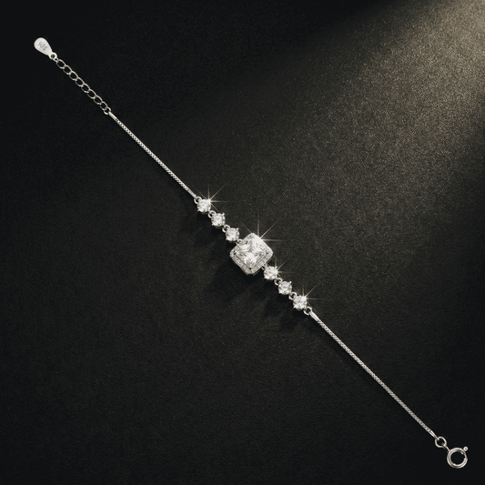 925 Silver Party Wear CZ Diamond Bracelet