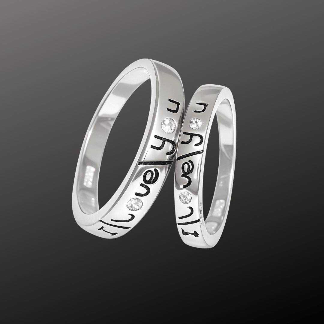 Romantic 925 Sterling Silver Couple Ring Set