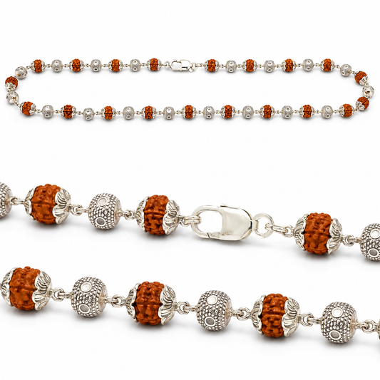 Rudraksha Silver Granulated Bead Mala