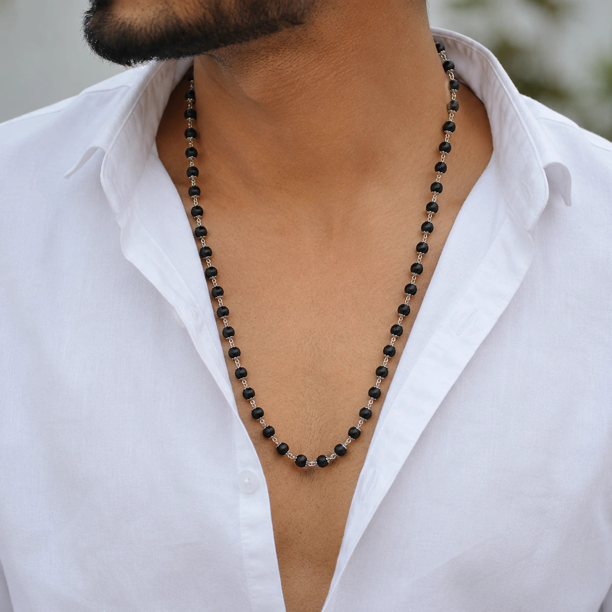 Karungali Silver Mala Necklace