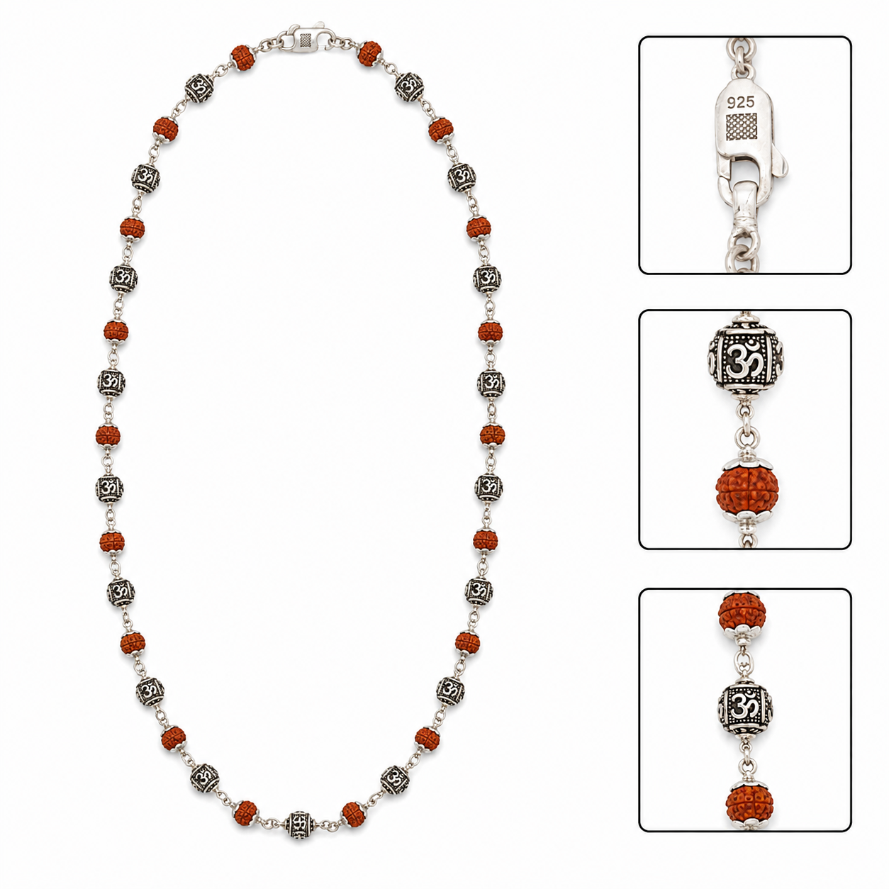 Om Engraved Rudraksha Mala