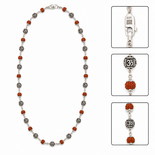 Om Engraved Rudraksha Mala