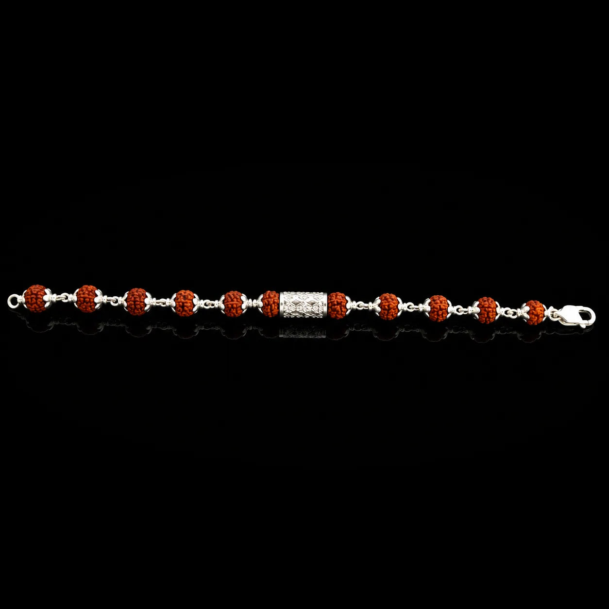 Rudraksha Silver Bead Bracelet