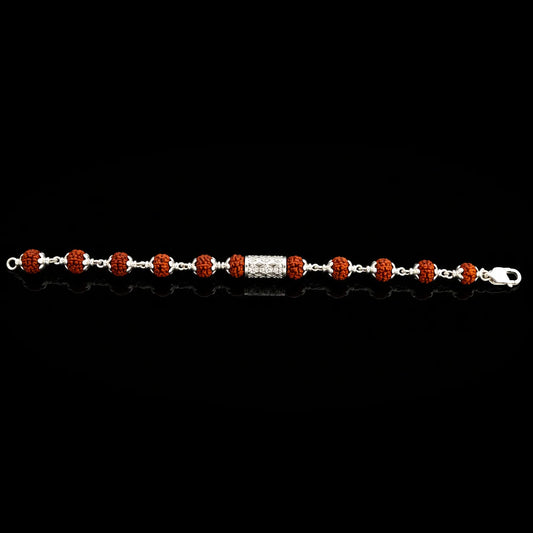 Rudraksha Silver Bead Bracelet