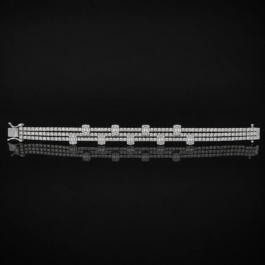 3-Row Silver Tennis Bracelet