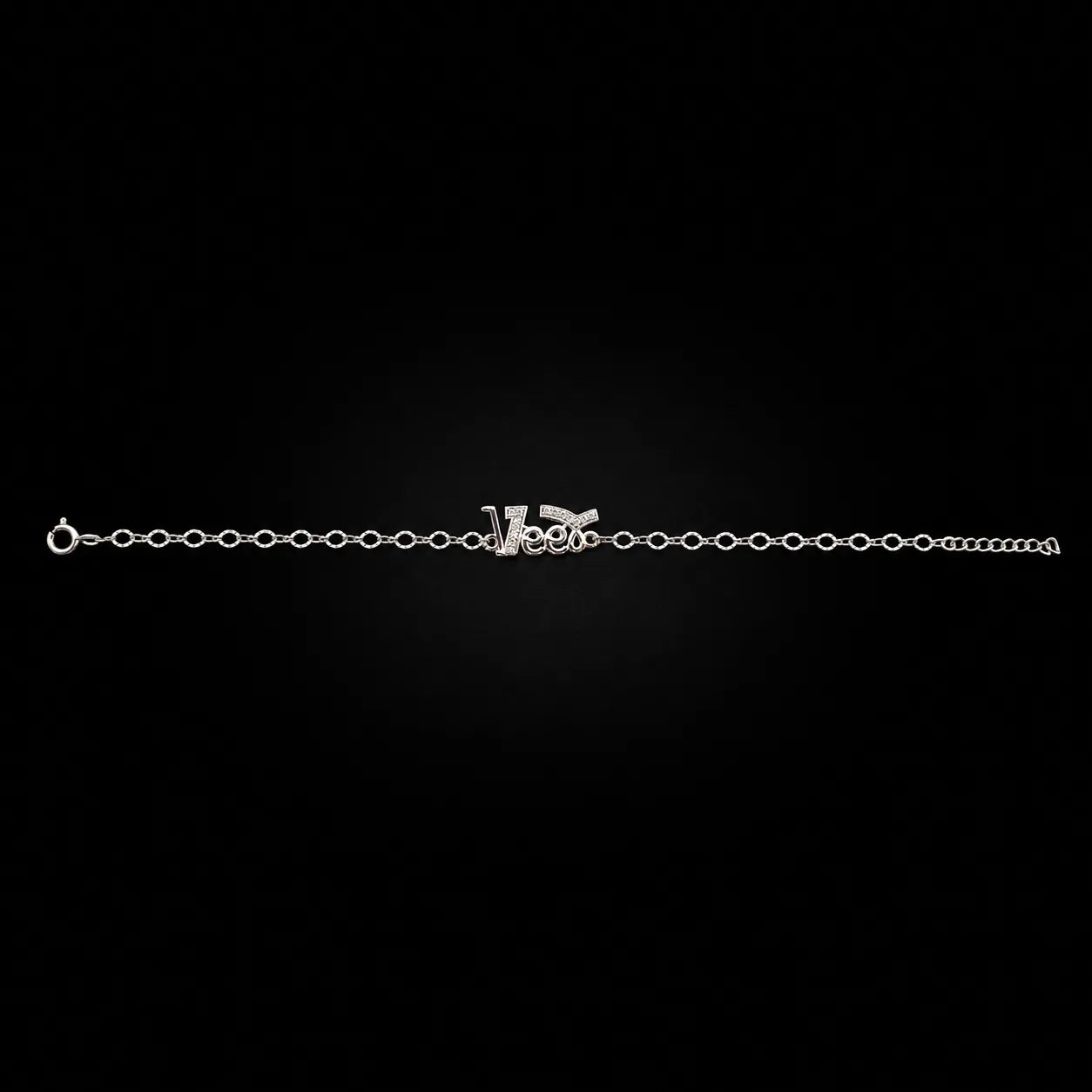 Veer Name Silver Bracelet CZ