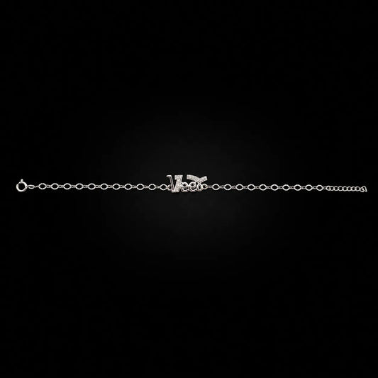 Veer Name Silver Bracelet CZ