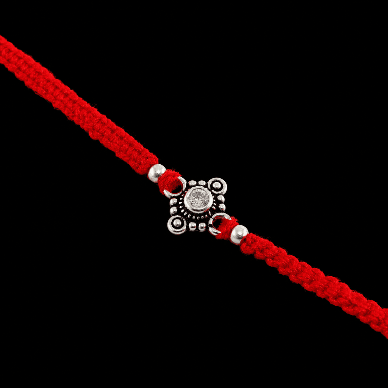 925 Silver CZ Stone Rakhi