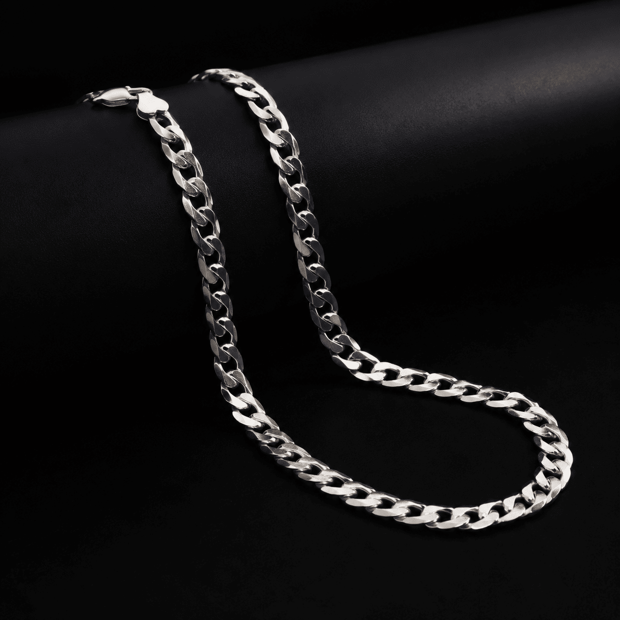 Slim Silver Curb Chain Men