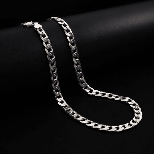 Slim Silver Curb Chain Men