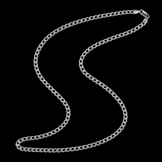 Minimal 925 Sterling Silver Men's Chain Necklace